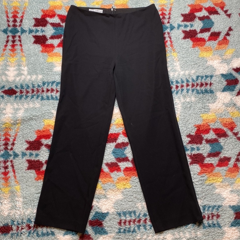 Dolce & Gabbana black side zipper cropped pants